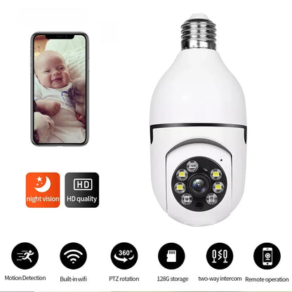 2.4G E27 Light Bulb Wifi Camera Night Version Security Protection 360° HD IP Camara Vigilancia IR Smart Home Cctv PIX-LINK